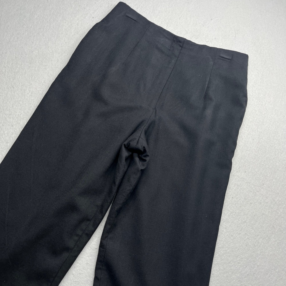 Talbots Vintage 90s Black 100% Wool High Waist Straight Leg Dress Pants Size 8